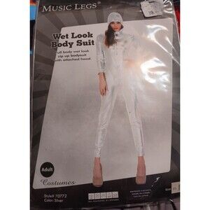 Music Legs Woman Wet Look Body Suit Size Xs